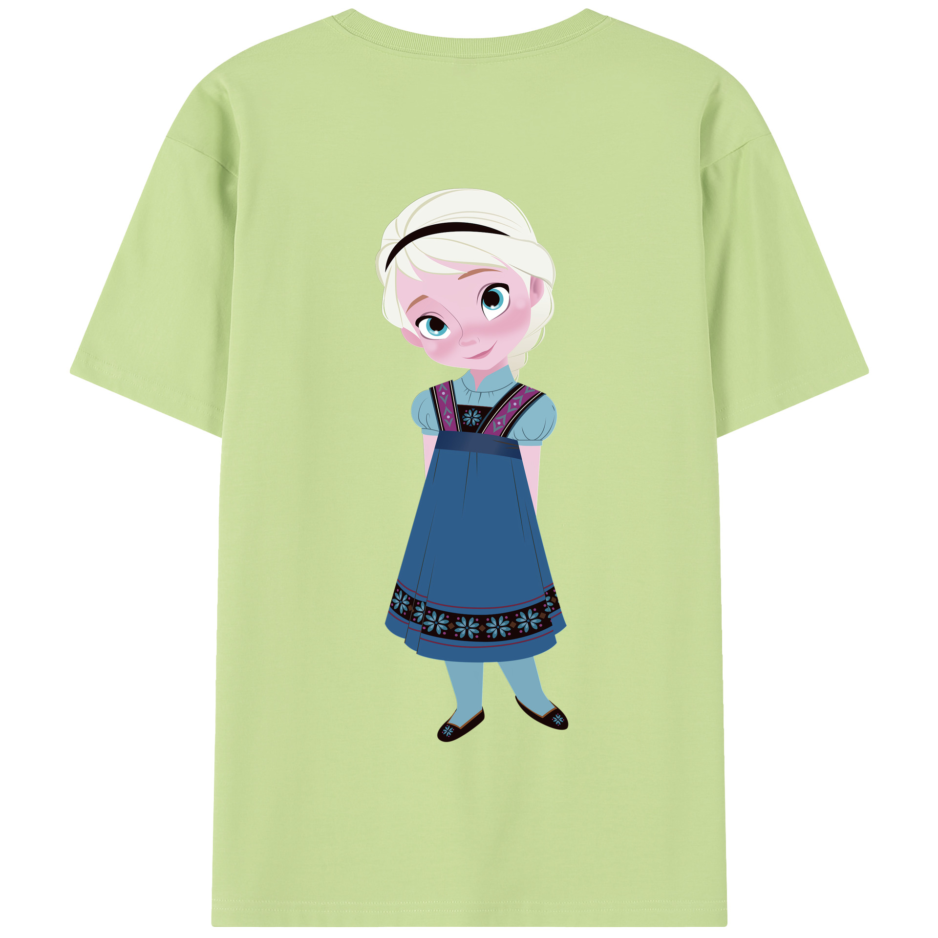 （画像用） アナと雪の女王 アンナ エルサ Frozen Anna Elsa 綿100％半袖Tシャツ（背面プリント）